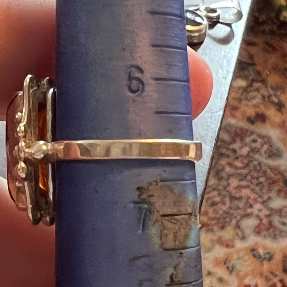 Vintage amber and sterling silver ring - Picture 6 of 6